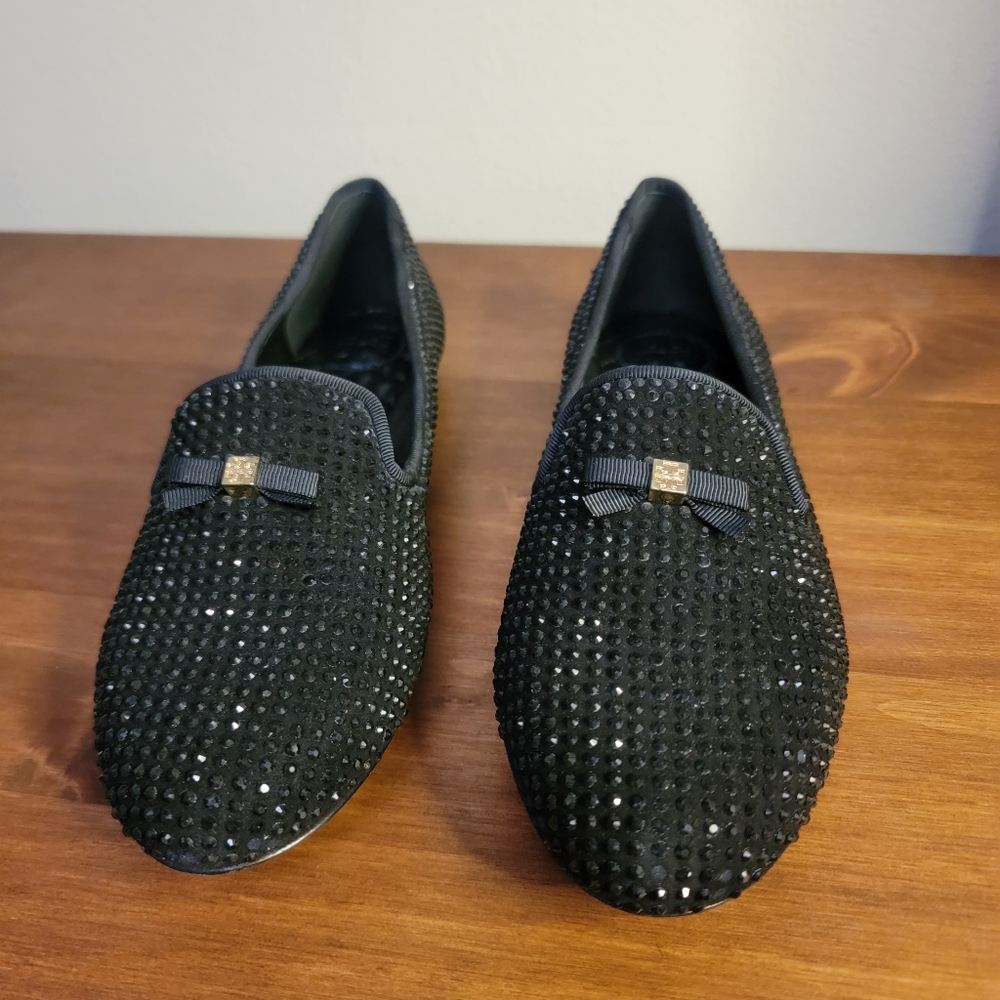 Tory Burch studded black loafers